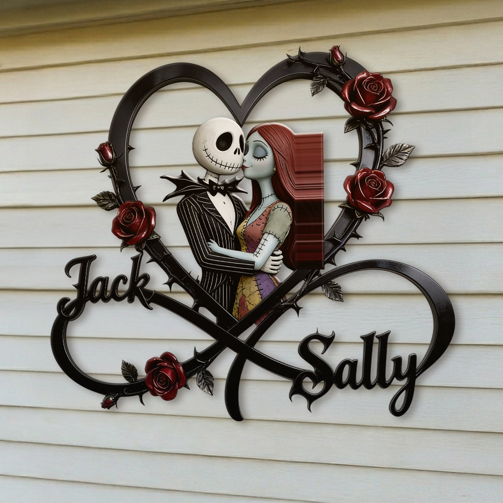 I Love You To Infinity And Beyond - Personalized Nightmare 3D Printed Cut Metal Sign