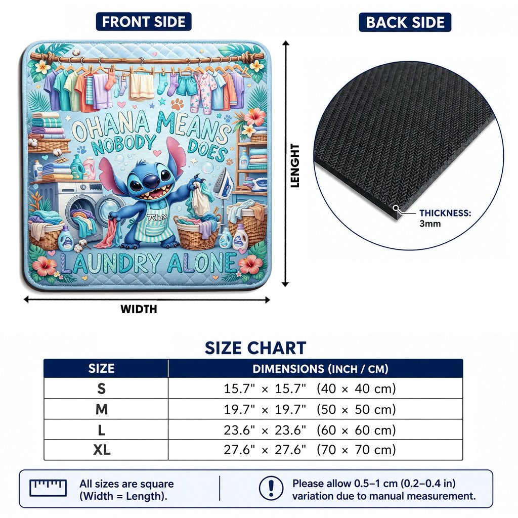 Ohana Means Nobody Does Laundry Alone - Personalized Ohana Drying Mat