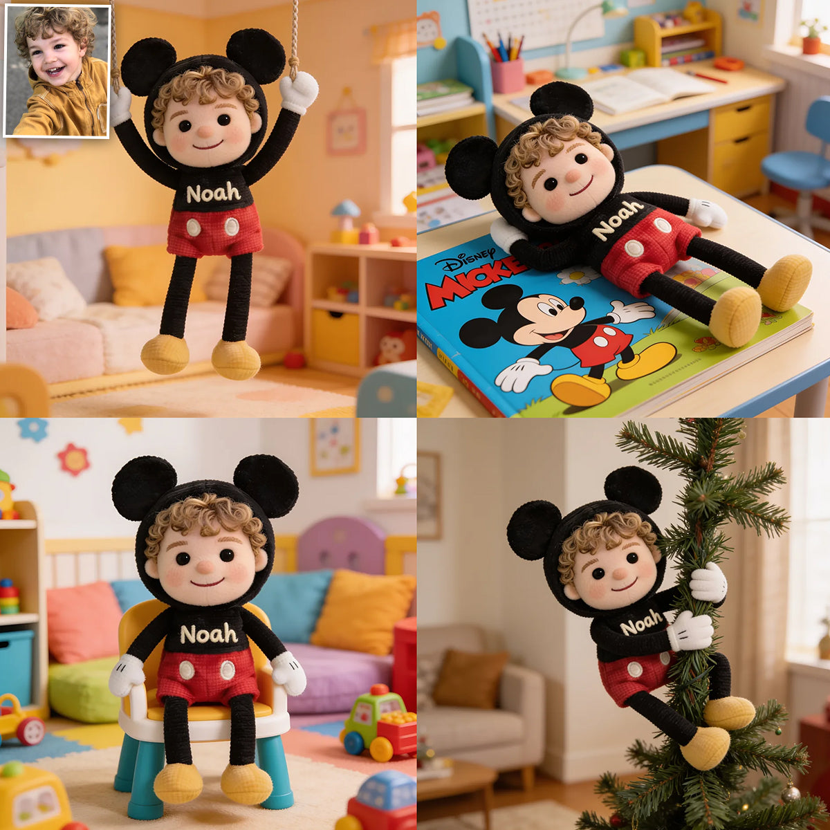 Transform Into A Big Ears Mouse Character - Personalized Mouse Posable Plush Doll
