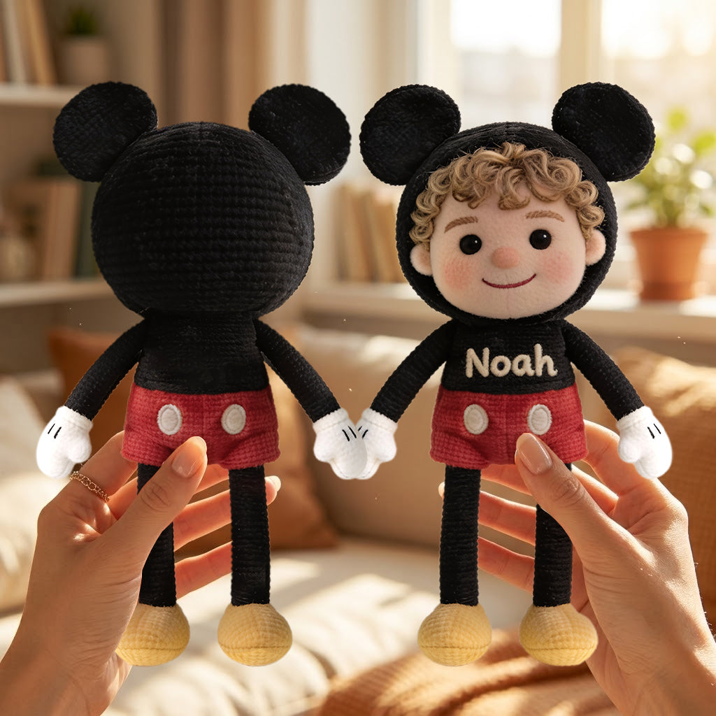 Transform Into A Big Ears Mouse Character - Personalized Mouse Posable Plush Doll