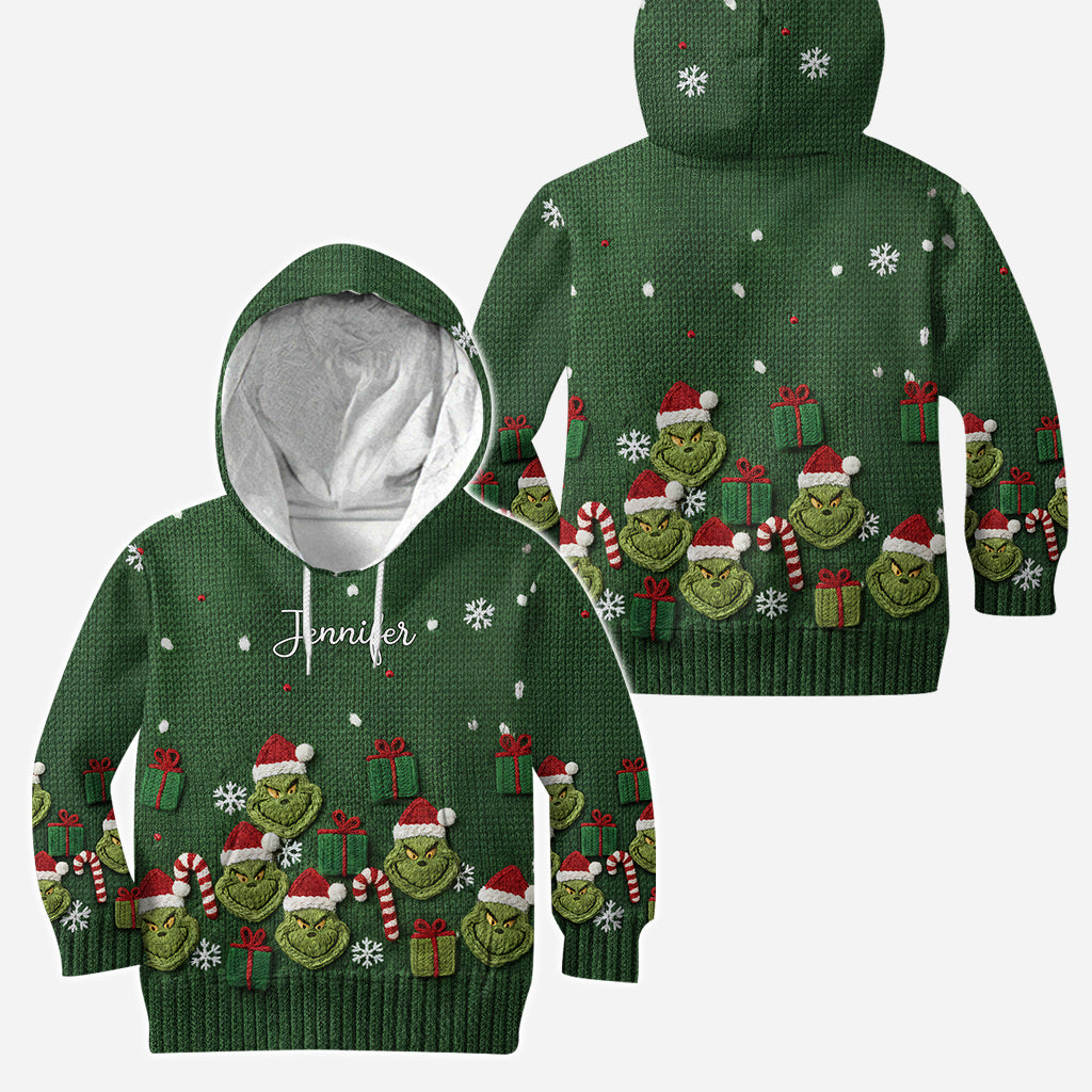 Green Mischief Naughty Christmas - Personalized Stole Christmas Hoodie and Leggings