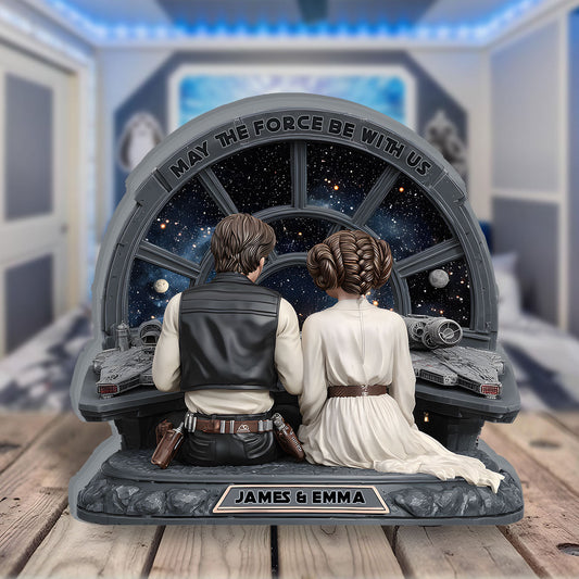 Couple Gift - May The Force Be With Us - Personalized The Force Custom Shaped Wood Plaque