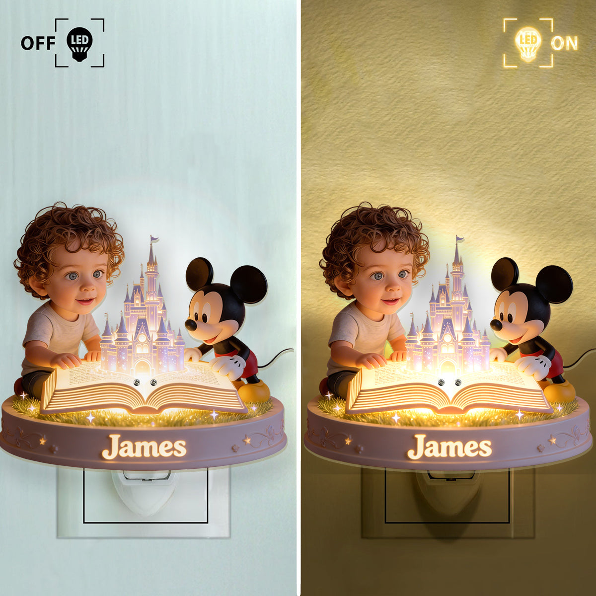 Custom Any Photo - Personalized Dream Trip Acrylic Plug-In Night Light