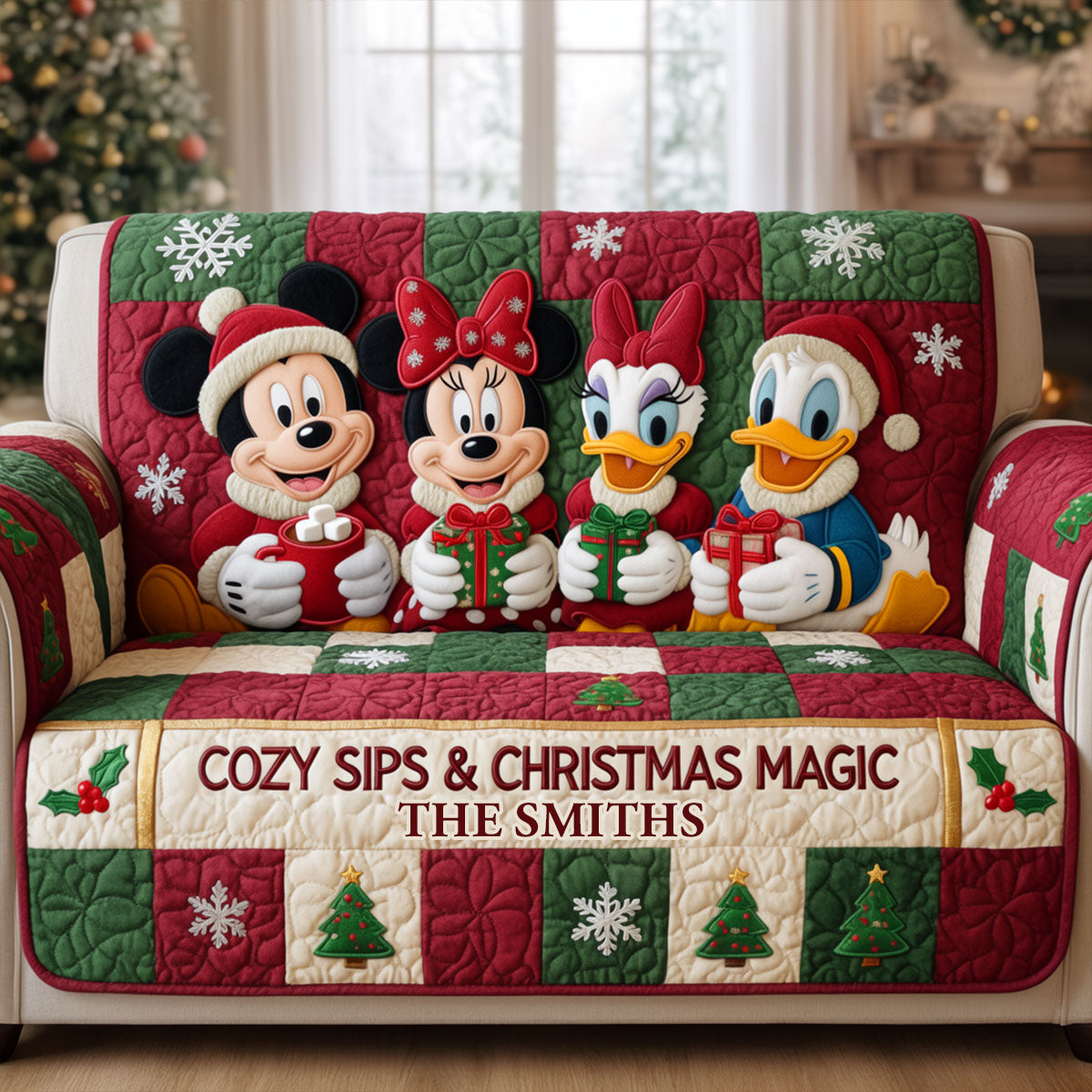 Magical Christmas - Personalized Mouse Quilted Sofa/Couch Cover