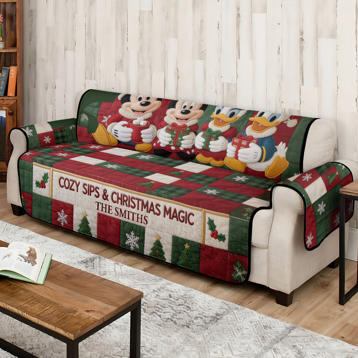 Magical Christmas - Personalized Mouse Quilted Sofa/Couch Cover