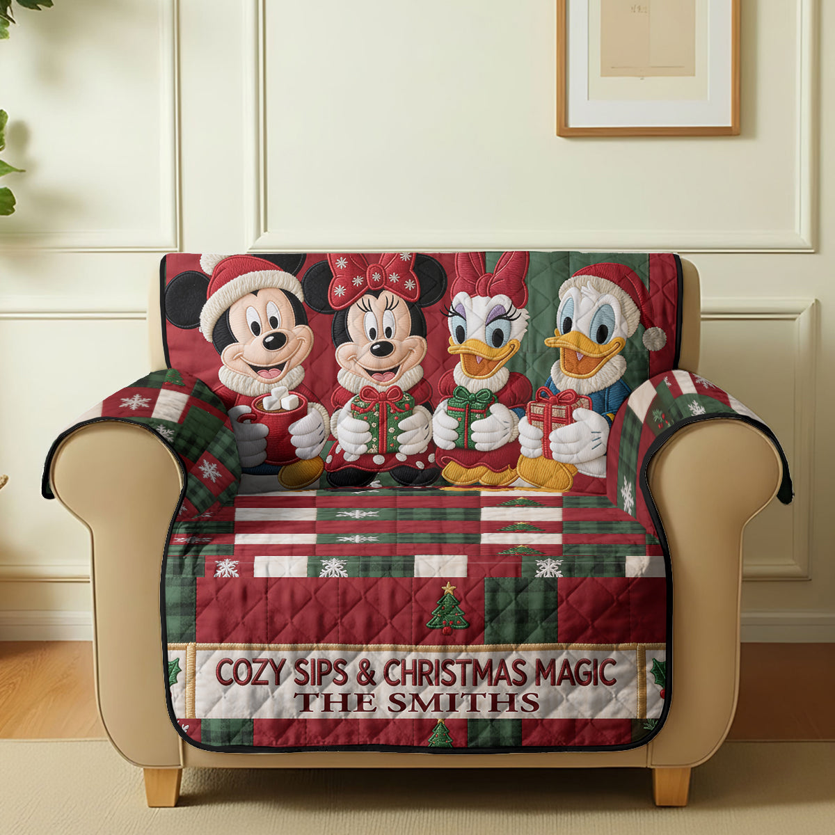 Magical Christmas - Personalized Mouse Quilted Sofa/Couch Cover