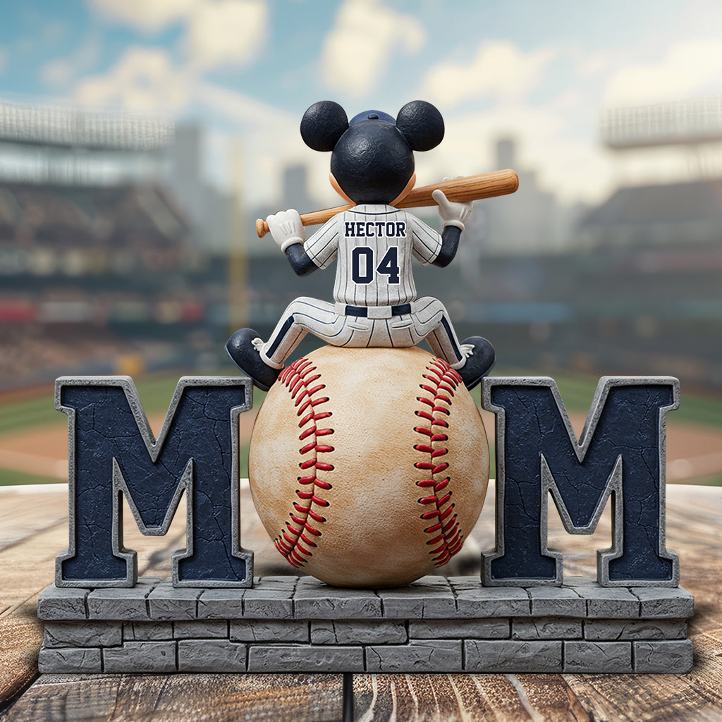 Proud Baseball Mom - Personalized Mouse Custom Shaped Acrylic Plaque