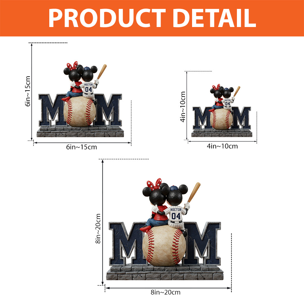 Proud Baseball Mom - Personalized Mouse Custom Shaped Acrylic Plaque