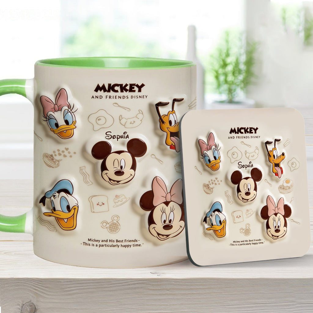 Friends Happy Time - Personalized Mouse Accent Mug & Coaster