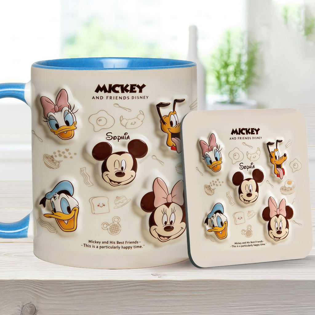Friends Happy Time - Personalized Mouse Accent Mug & Coaster
