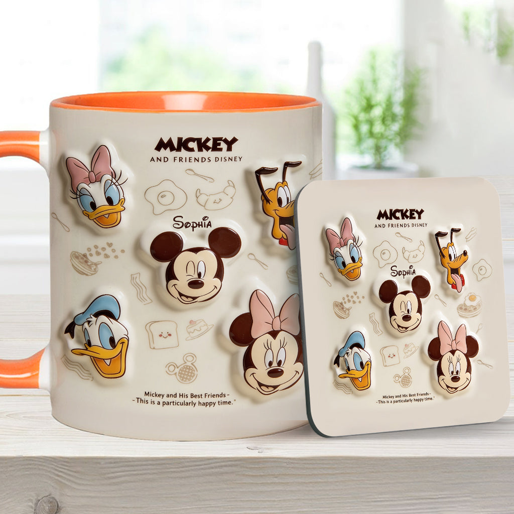 Friends Happy Time - Personalized Mouse Accent Mug & Coaster
