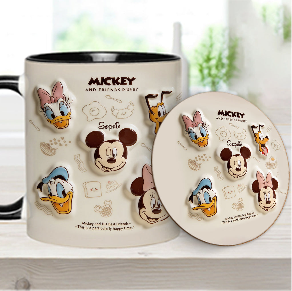Friends Happy Time - Personalized Mouse Accent Mug & Coaster