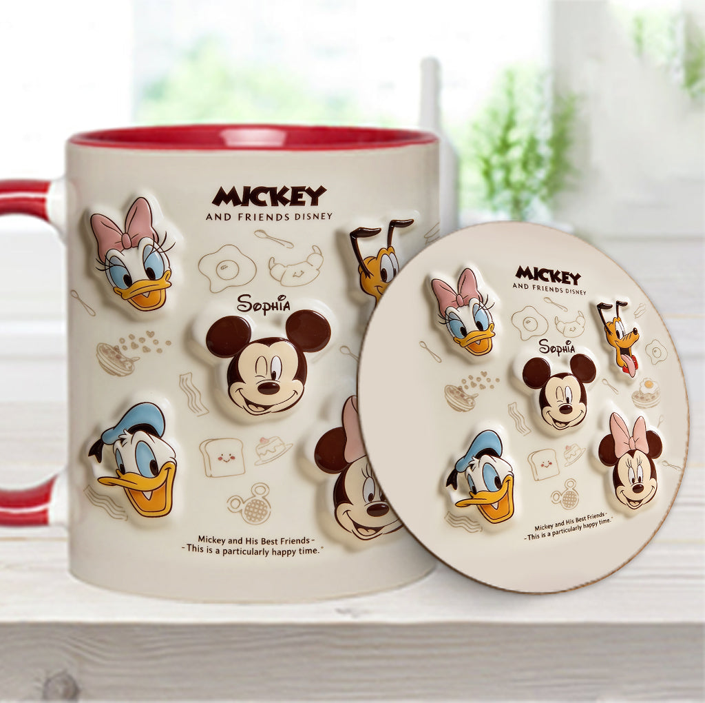 Friends Happy Time - Personalized Mouse Accent Mug & Coaster