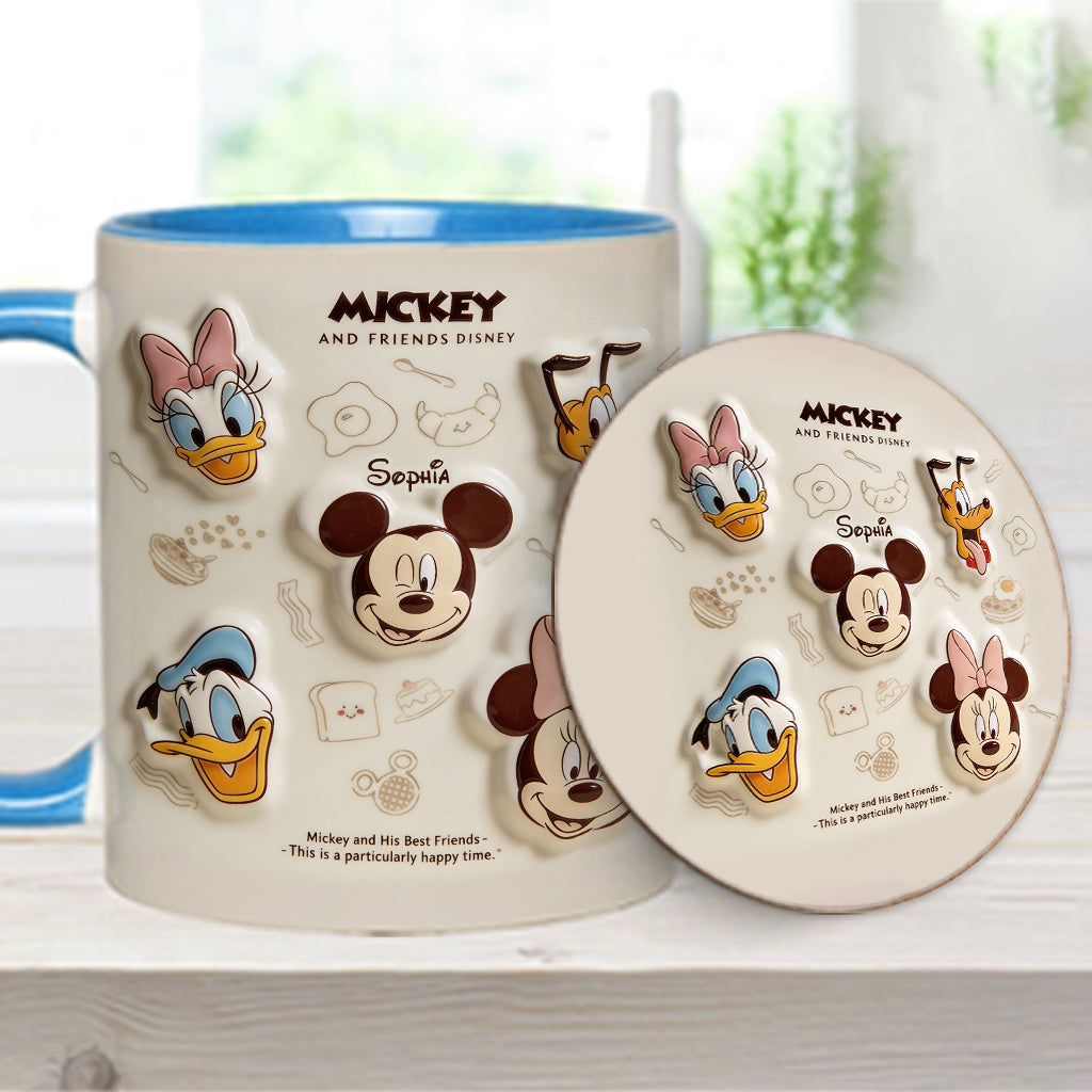 Friends Happy Time - Personalized Mouse Accent Mug & Coaster