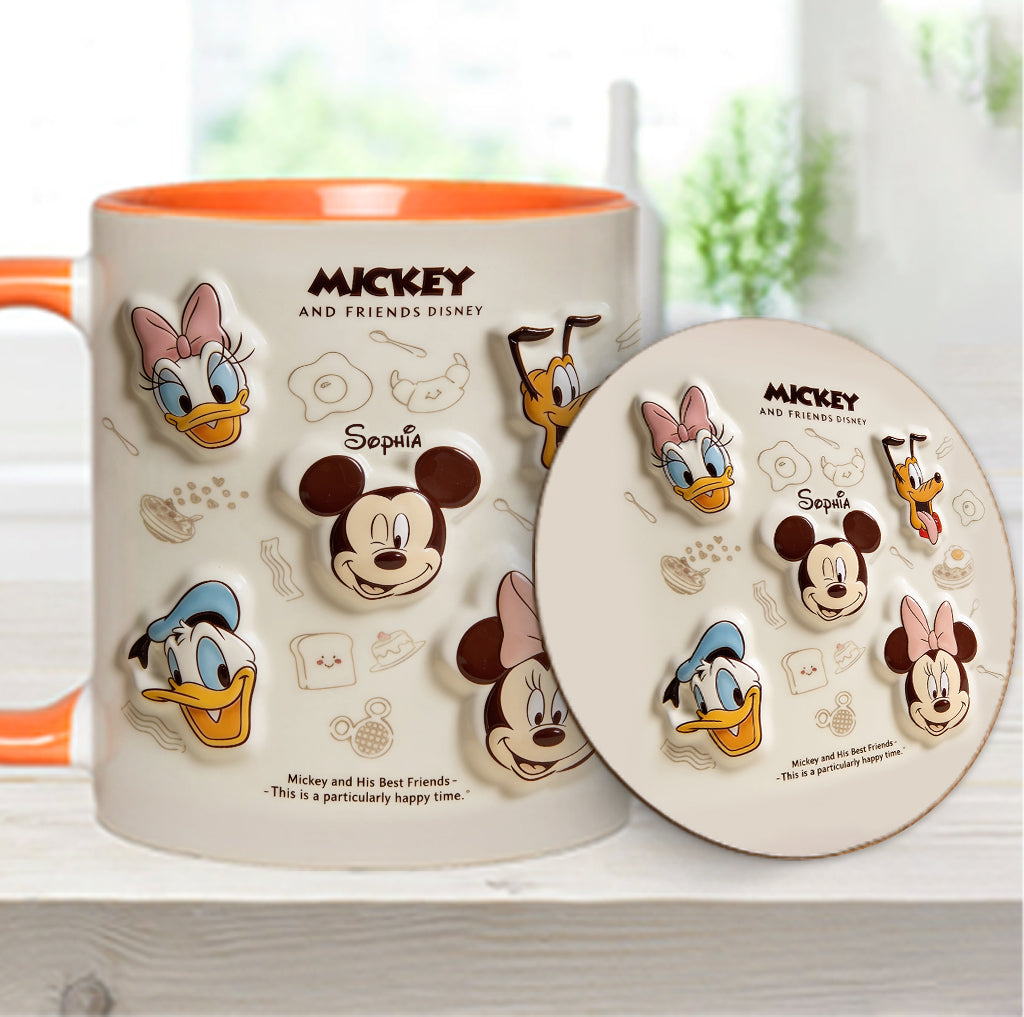 Friends Happy Time - Personalized Mouse Accent Mug & Coaster