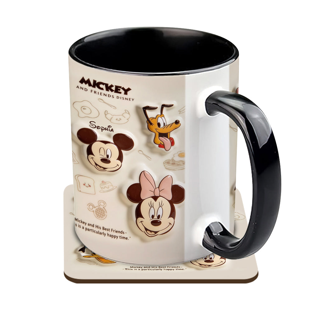 Friends Happy Time - Personalized Mouse Accent Mug & Coaster