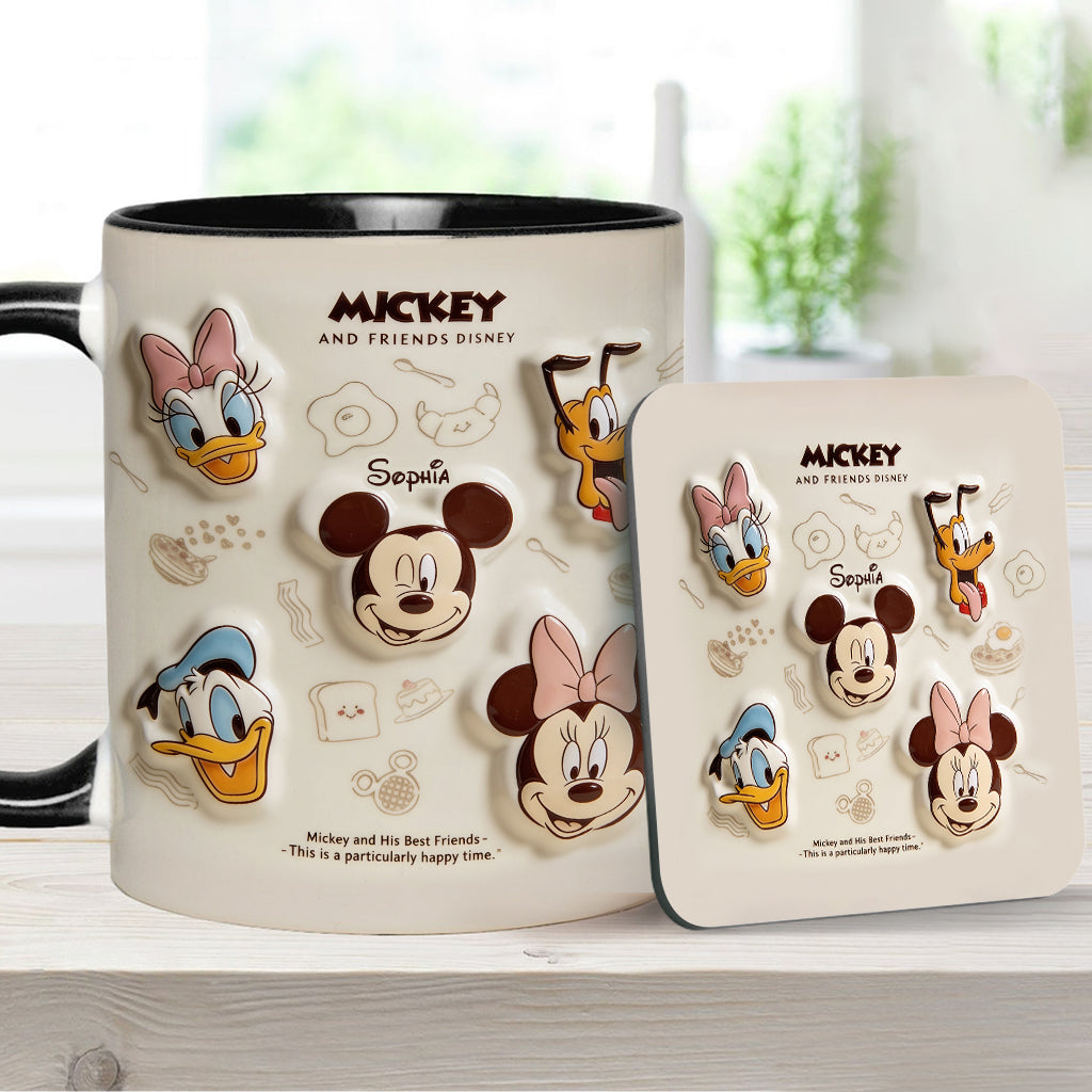 Friends Happy Time - Personalized Mouse Accent Mug & Coaster