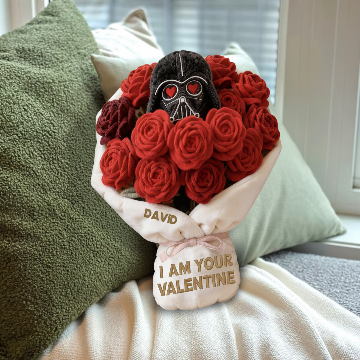 You're My Valentine - Personalized The Force Faux Fur Shaped Pillow