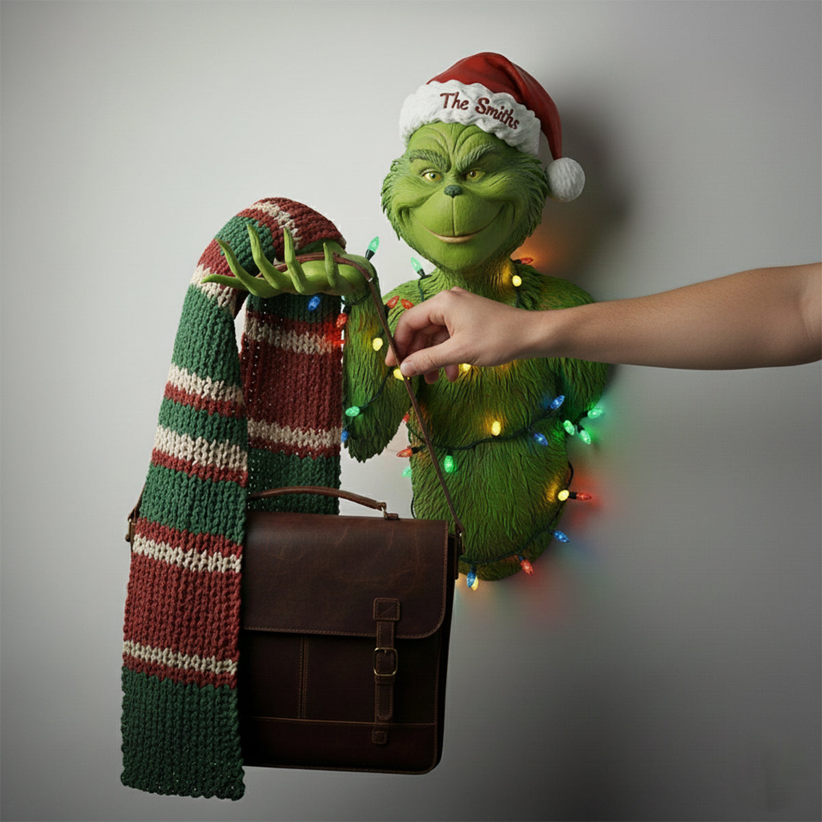 Merry Grinchmas - Personalized Stole Christmas Shaped Hanging Organizer