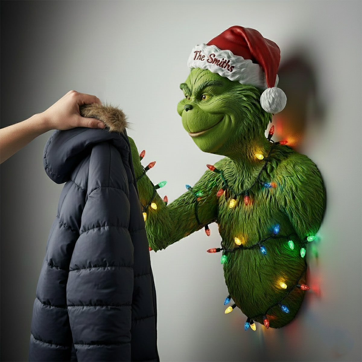 Merry Grinchmas - Personalized Stole Christmas Shaped Hanging Organizer