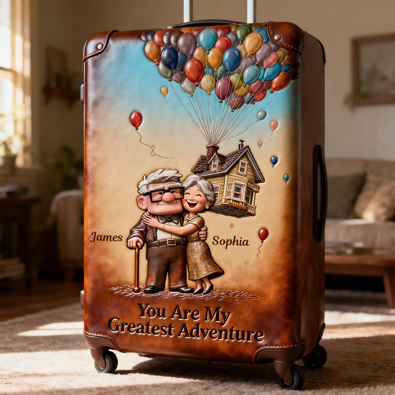You Are My Greatest Adventure - Personalized Up Movie Couple Luggage Cover