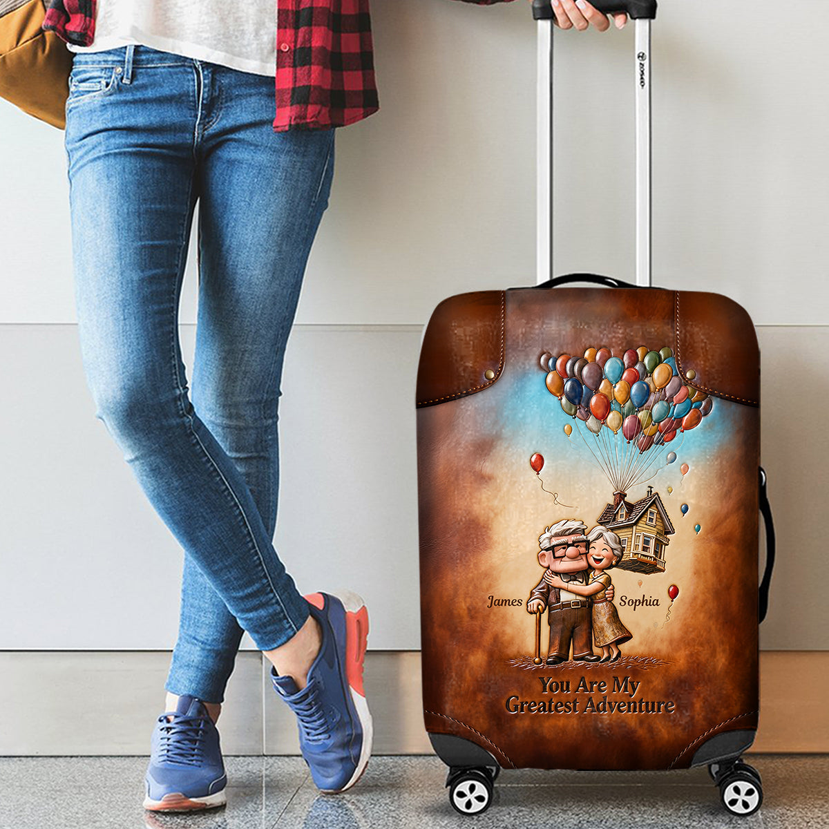 You Are My Greatest Adventure - Personalized Up Movie Couple Luggage Cover