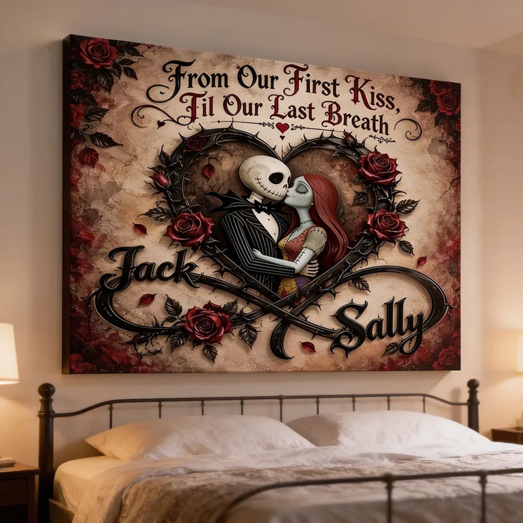 From Our First Kiss, Till Our Last Breath - Personalized Nightmare Canvas And Poster