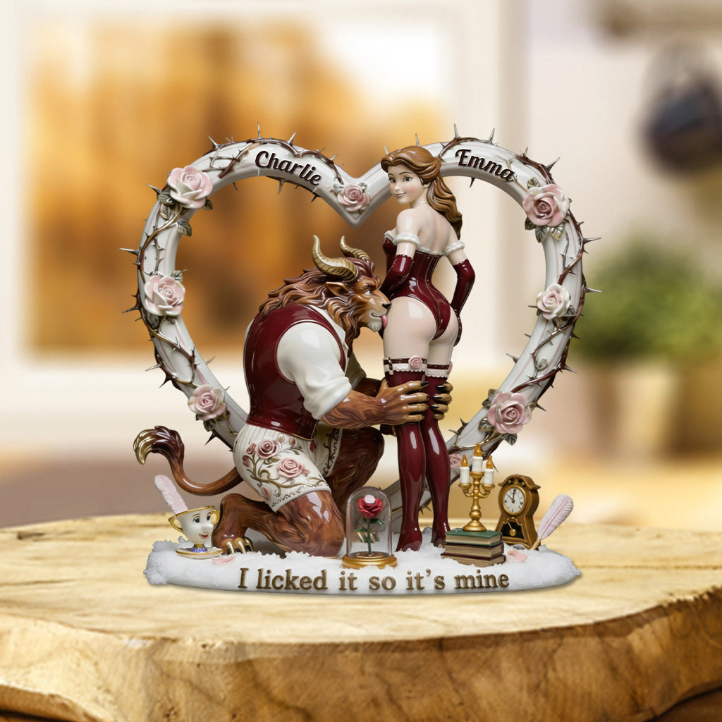 I Licked It So It's Mine - Personalized Beauty And The Beast Custom Shaped Acrylic Plaque