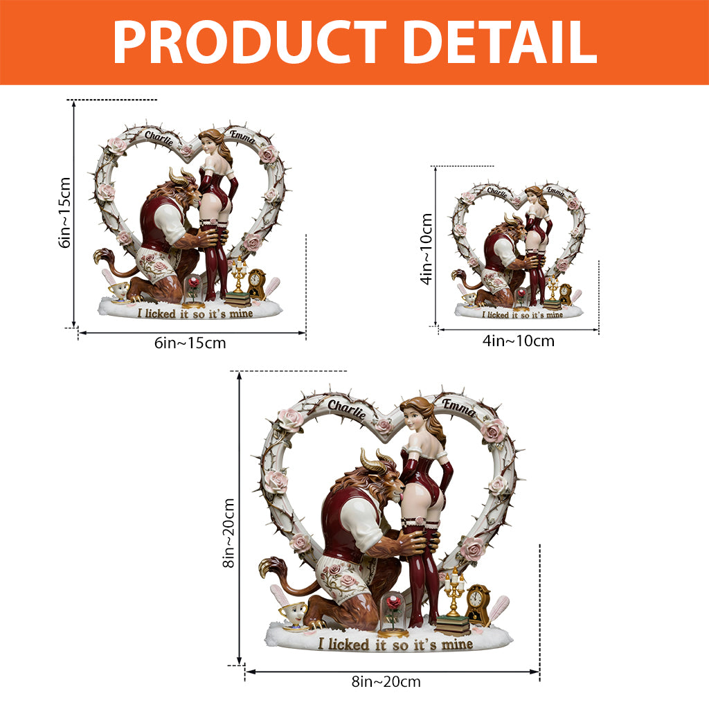 I Licked It So It's Mine - Personalized Beauty And The Beast Custom Shaped Acrylic Plaque