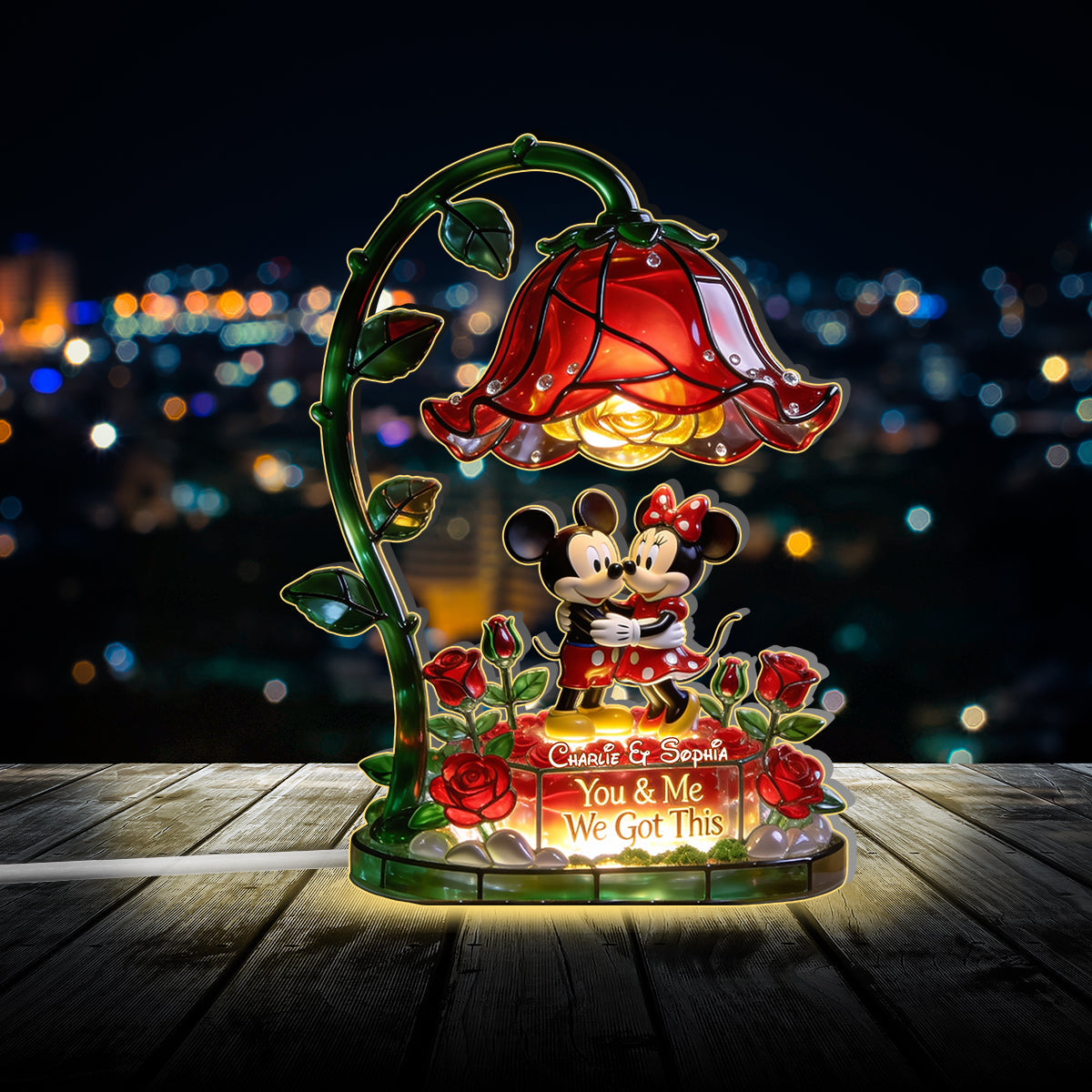 You & Me Magical Mouse Couple - Personalized Mouse Acrylic LED Night Light