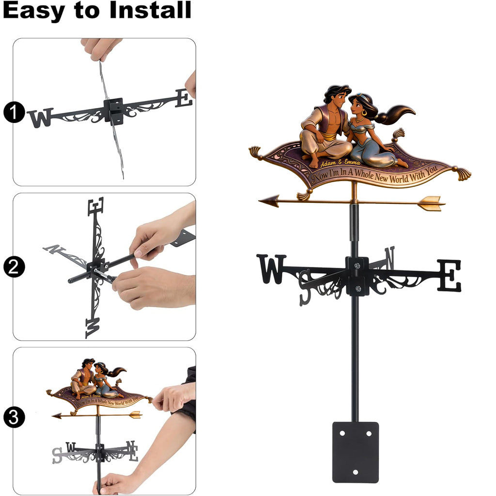 A Whole New World With You - Personalized Magic lamp Weather Vane