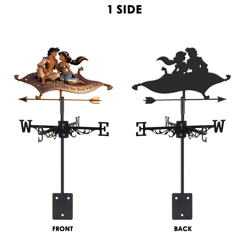 A Whole New World With You - Personalized Magic lamp Weather Vane