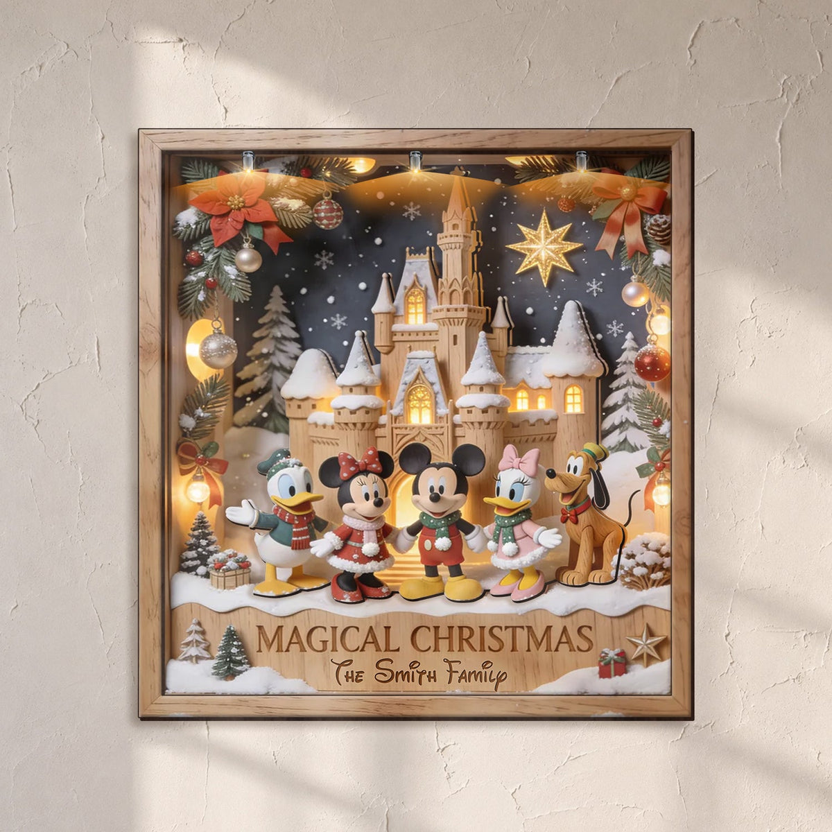 Magical Christmas - Personalized Dream Trip Wooden Light Shadow Box