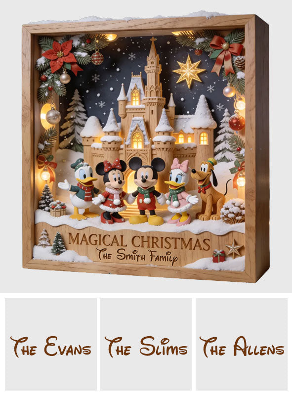 Magical Christmas - Personalized Dream Trip Wooden Light Shadow Box