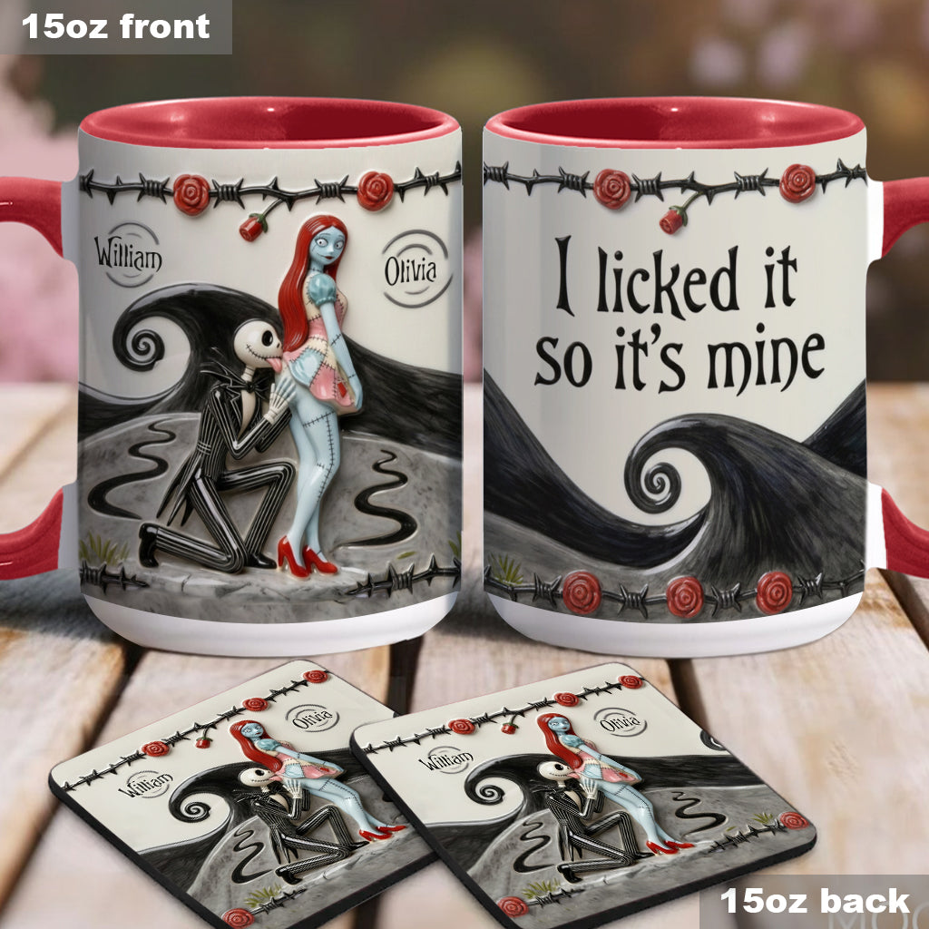 I Licked It So It's Mine - Personalized Nightmare Accent Mug & Coaster