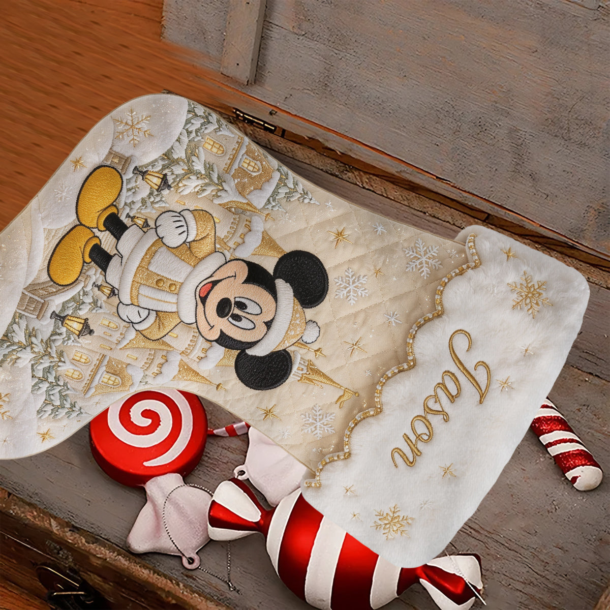 Magical Christmas - Personalized Mouse Shaped Christmas Stocking