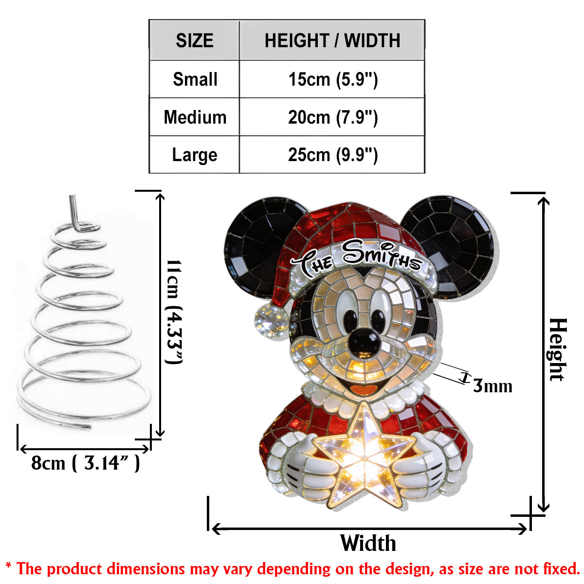Magical Christmas - Personalized Mouse LED Light Tree Topper