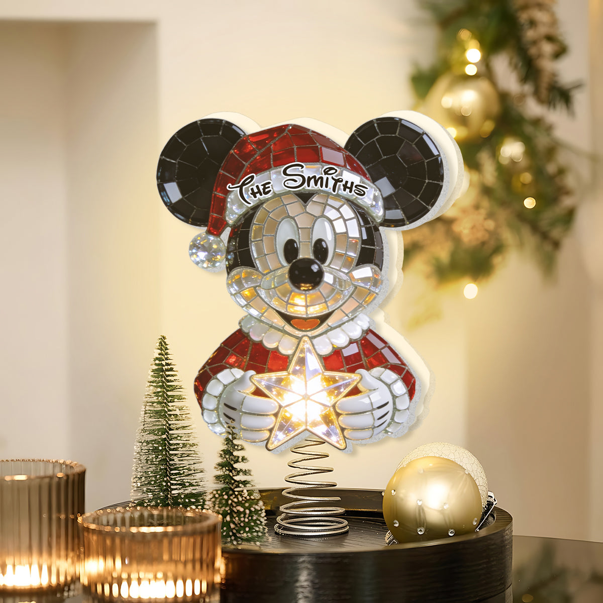 Magical Christmas - Personalized Mouse LED Light Tree Topper