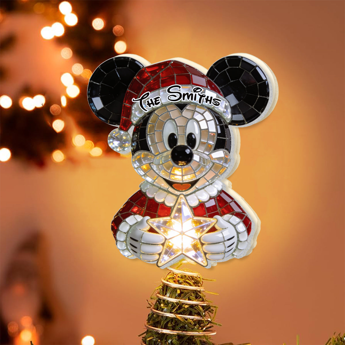 Magical Christmas - Personalized Mouse LED Light Tree Topper
