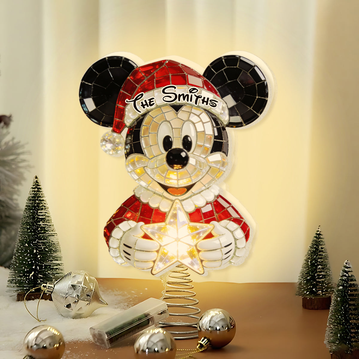 Magical Christmas - Personalized Mouse LED Light Tree Topper
