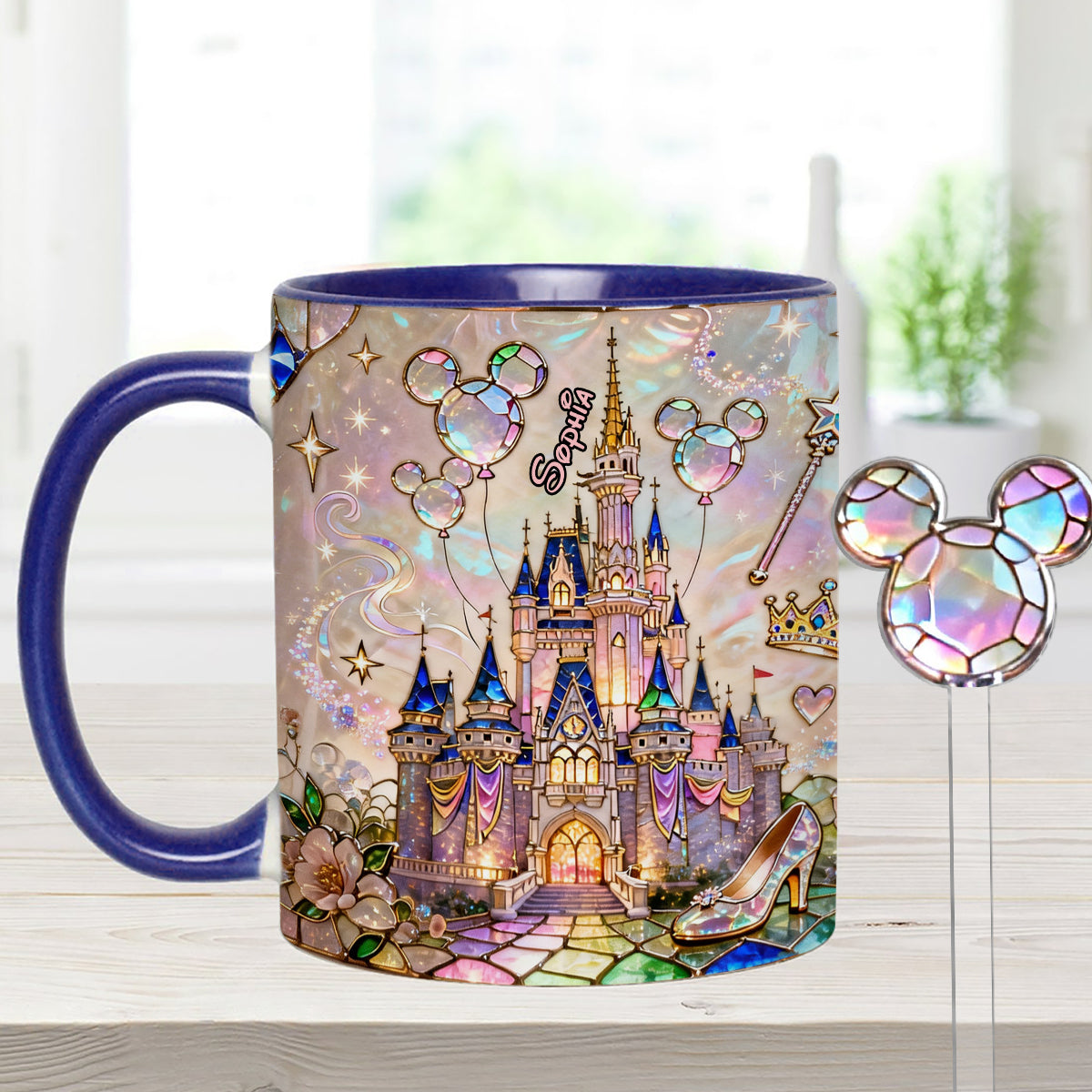 The Magical Castle - Personalized Mouse Set Accent Mug with Acrylic Stirrers