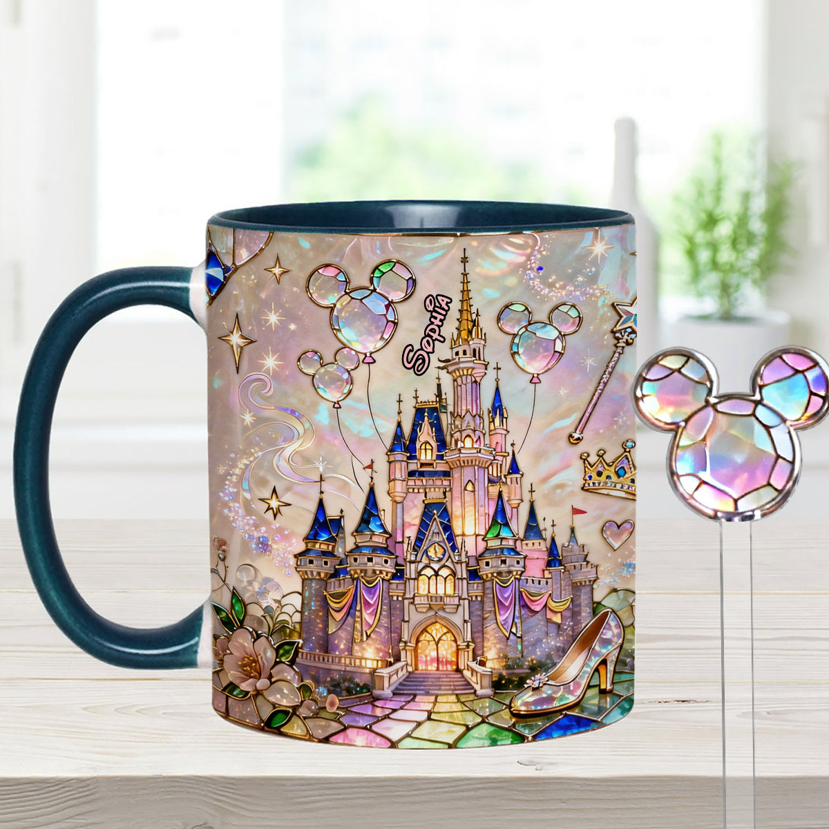 The Magical Castle - Personalized Mouse Set Accent Mug with Acrylic Stirrers
