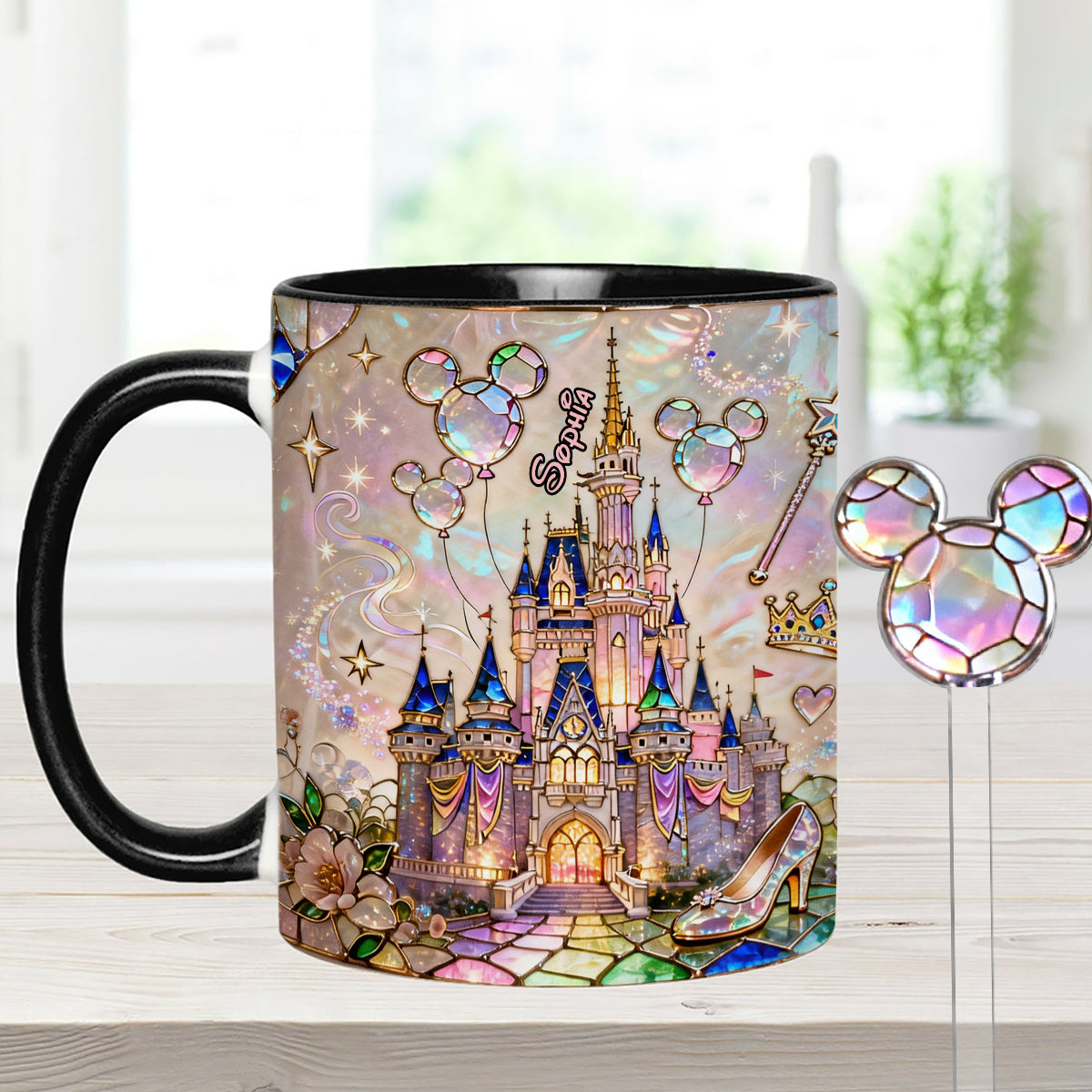 The Magical Castle - Personalized Mouse Set Accent Mug with Acrylic Stirrers