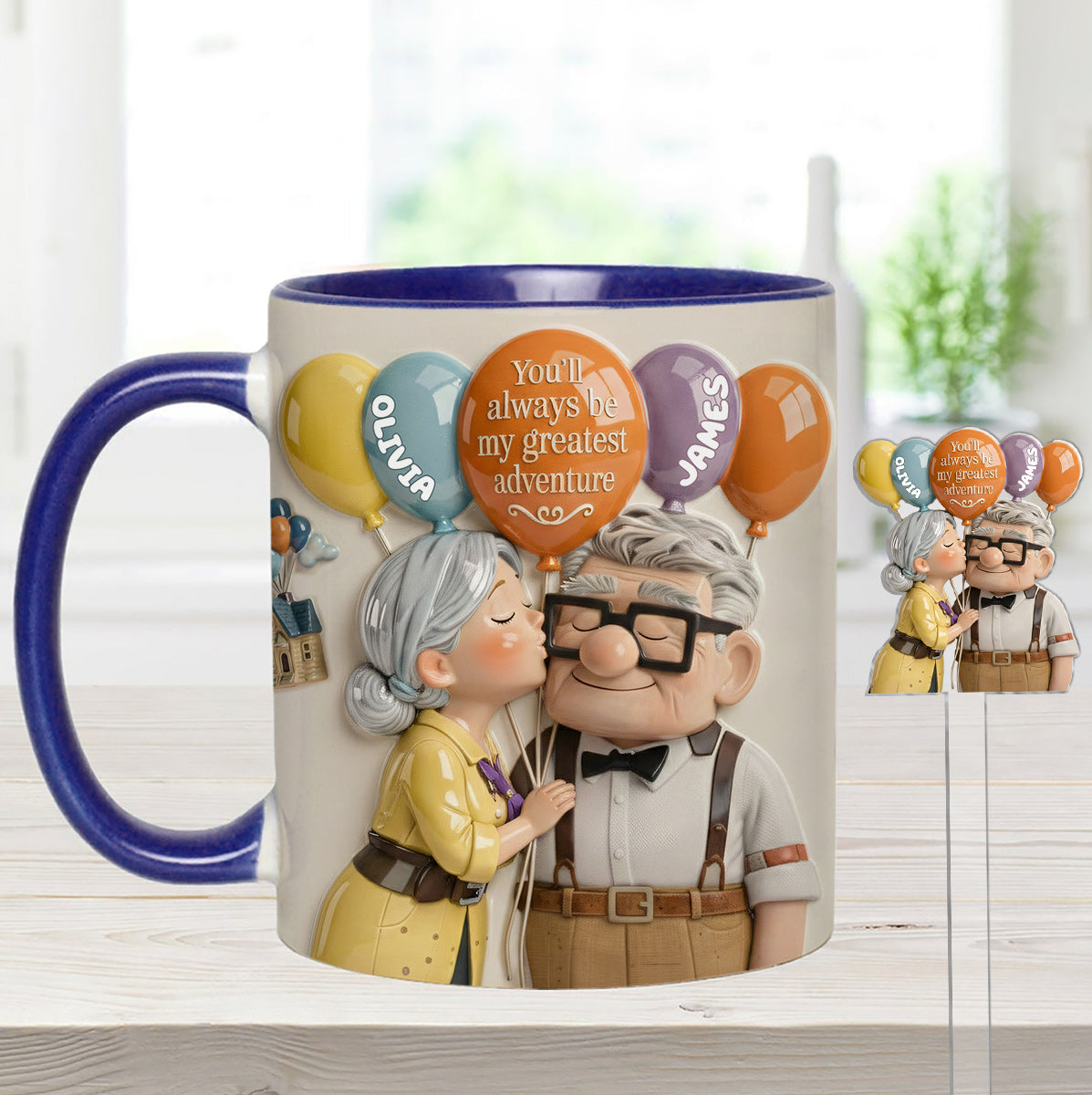 You'll Always Be My Greatest Adventure - Personalized Couple Up Set Accent Mug with Acrylic Stirrers