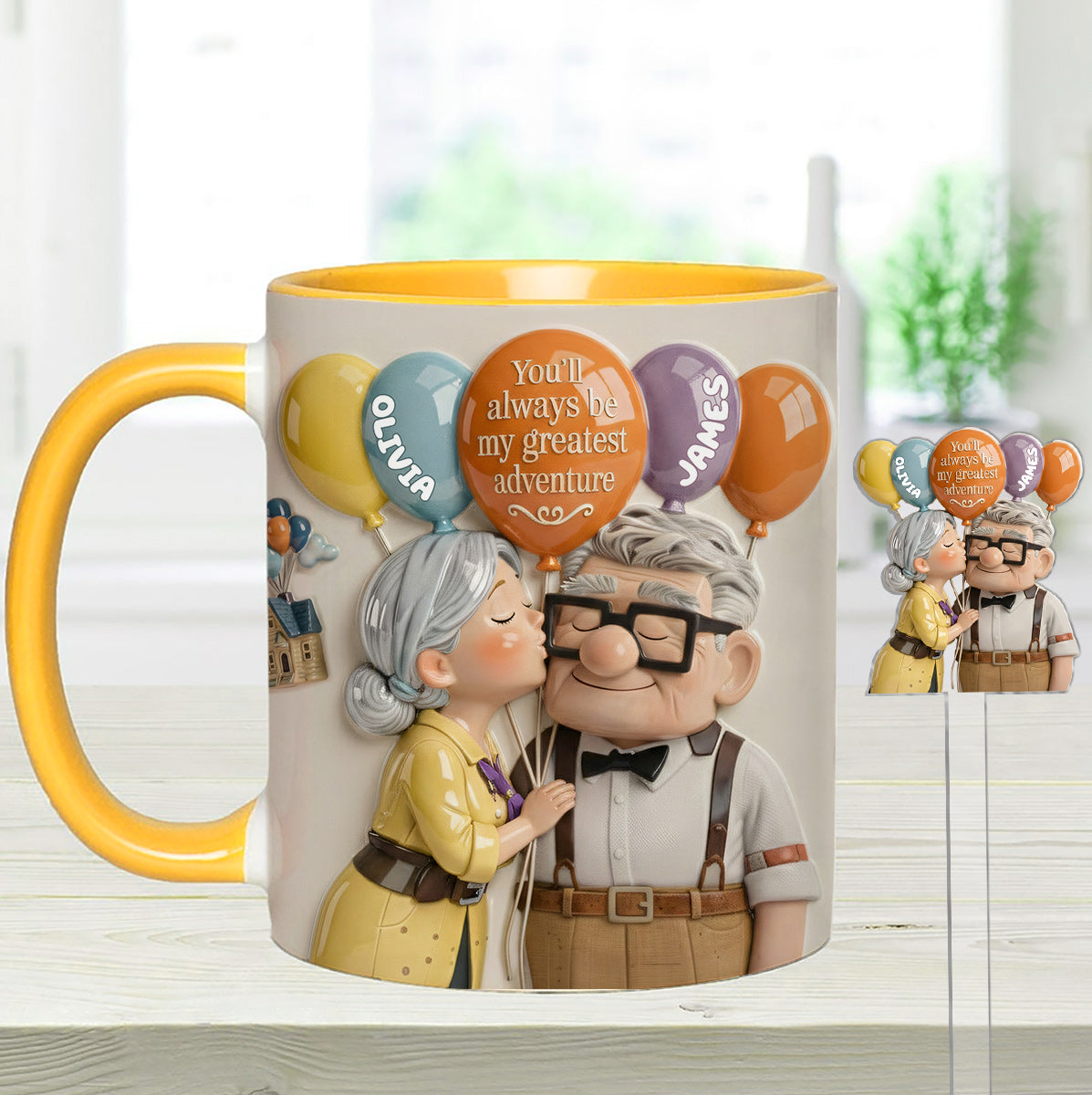 You'll Always Be My Greatest Adventure - Personalized Couple Up Set Accent Mug with Acrylic Stirrers