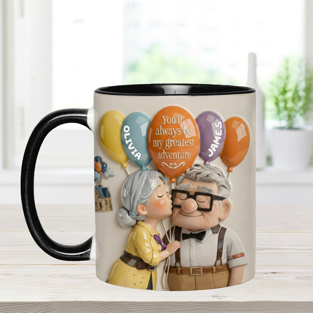 You'll Always Be My Greatest Adventure - Personalized Couple Up Set Accent Mug with Acrylic Stirrers