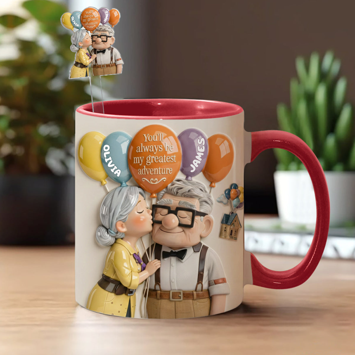 You'll Always Be My Greatest Adventure - Personalized Couple Up Set Accent Mug with Acrylic Stirrers