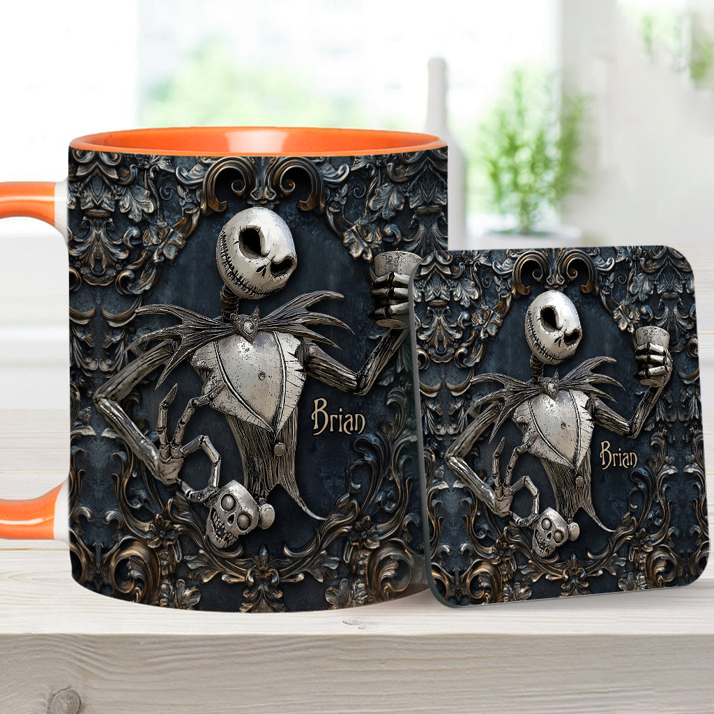 Touch My Coffee And I Will Drink It From Your Skull - Personalized Nightmare Accent Mug