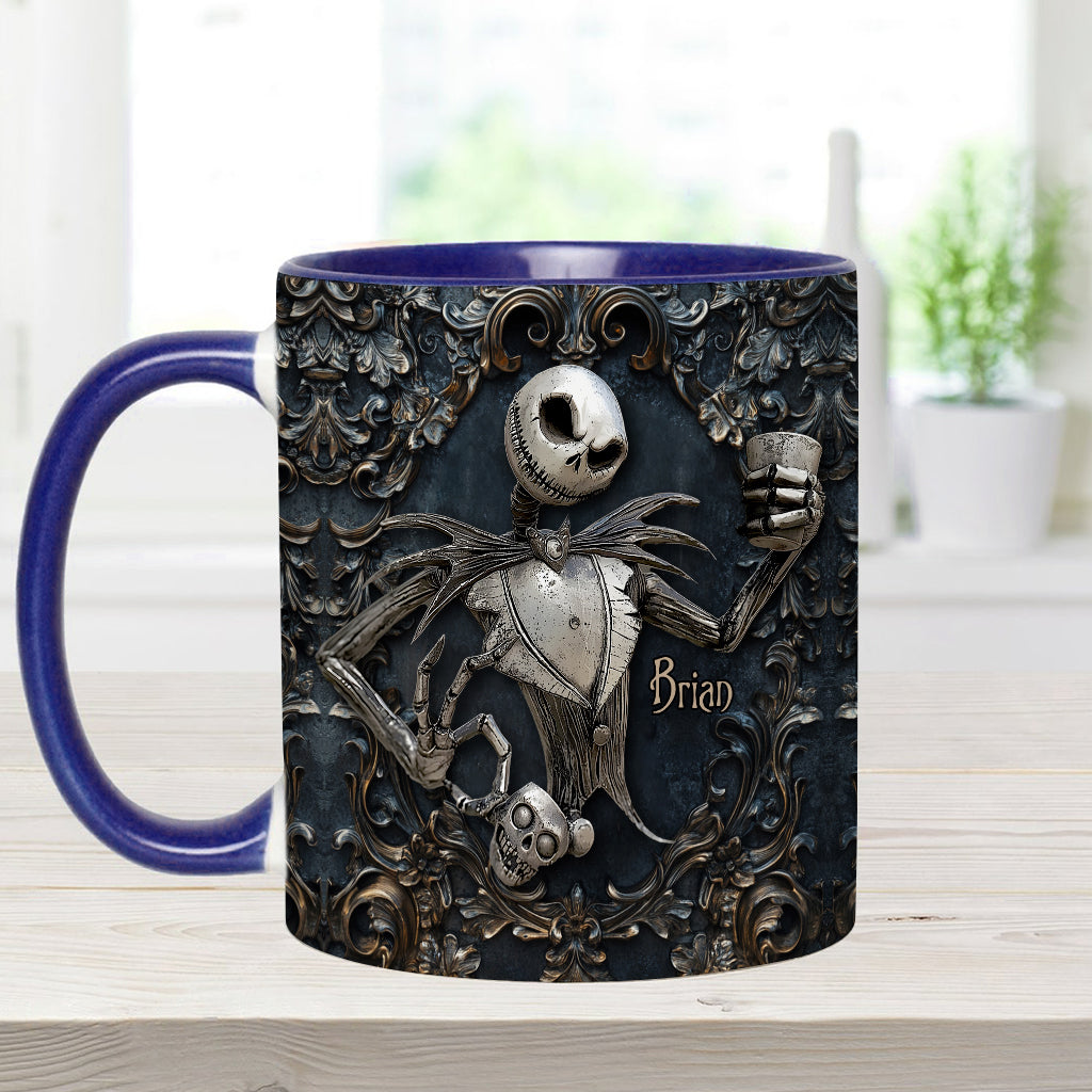 Touch My Coffee And I Will Drink It From Your Skull - Personalized Nightmare Accent Mug
