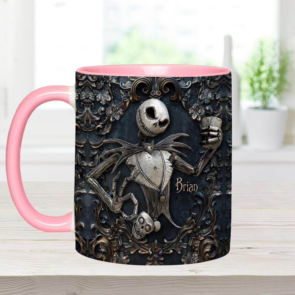 Touch My Coffee And I Will Drink It From Your Skull - Personalized Nightmare Accent Mug